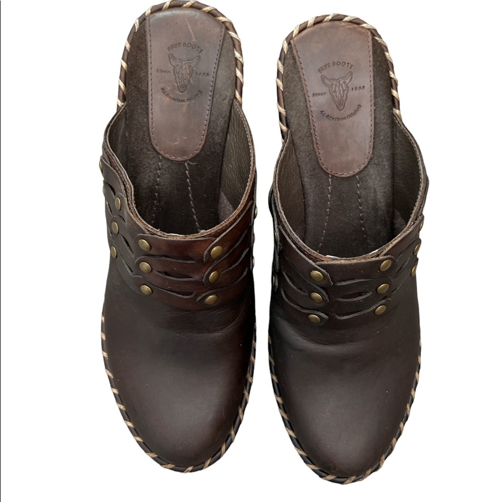 FRYE Mules Brown Leather Slip on Shoes Size 7 - Picture 10 of 11